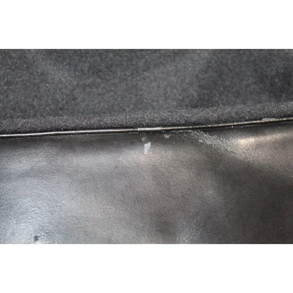 Furla Gray Wool Black Leather Weekender Bag Double Handle Travel Overnite Large